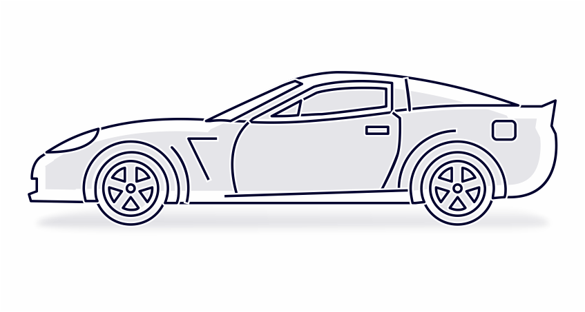 Outline of a car representing vehicle related information or services