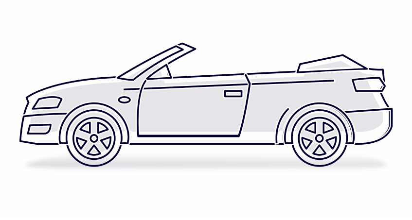 Outline of a car representing vehicle related information or services