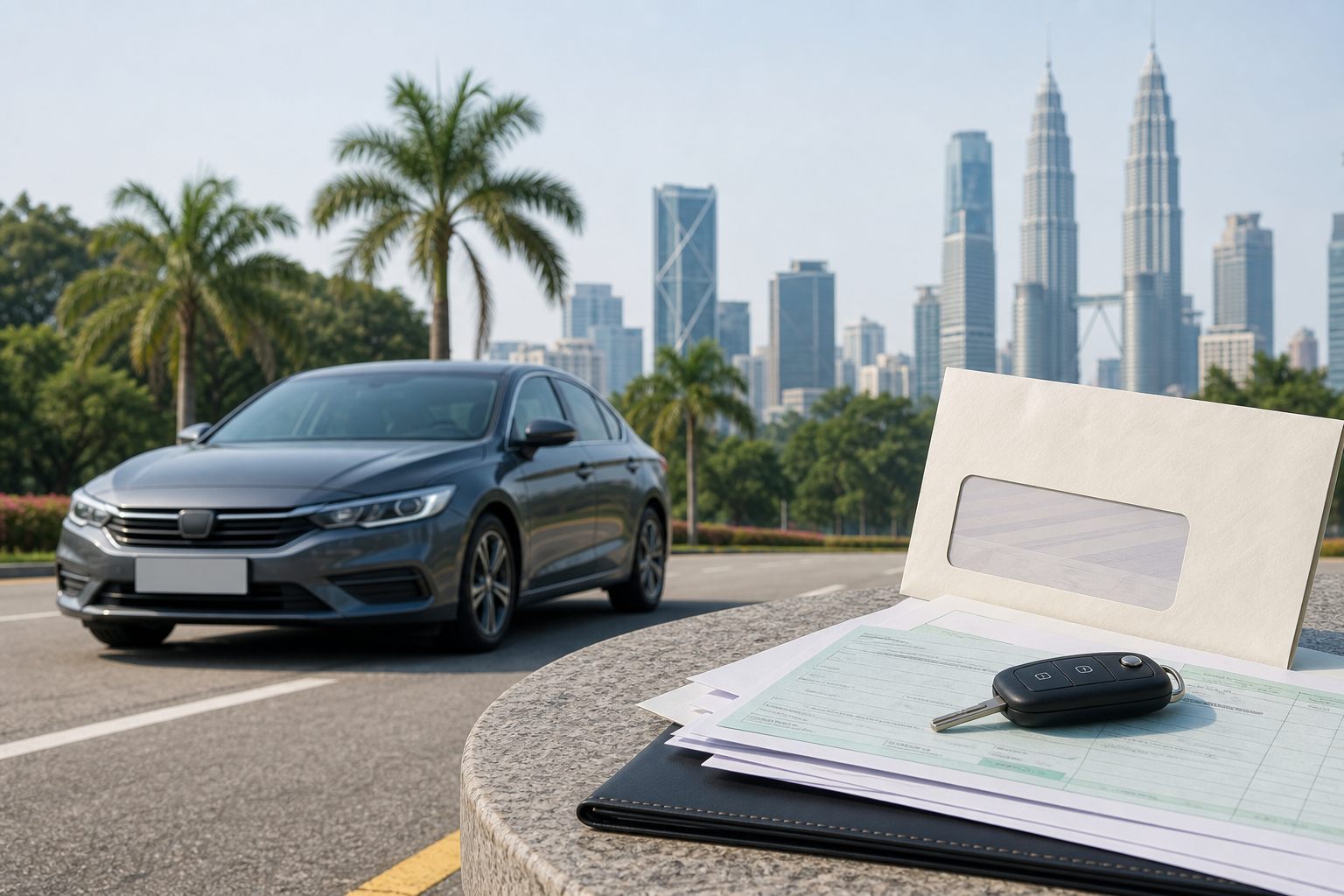 Malaysia road tax guide - car on a Malaysian road cover visual