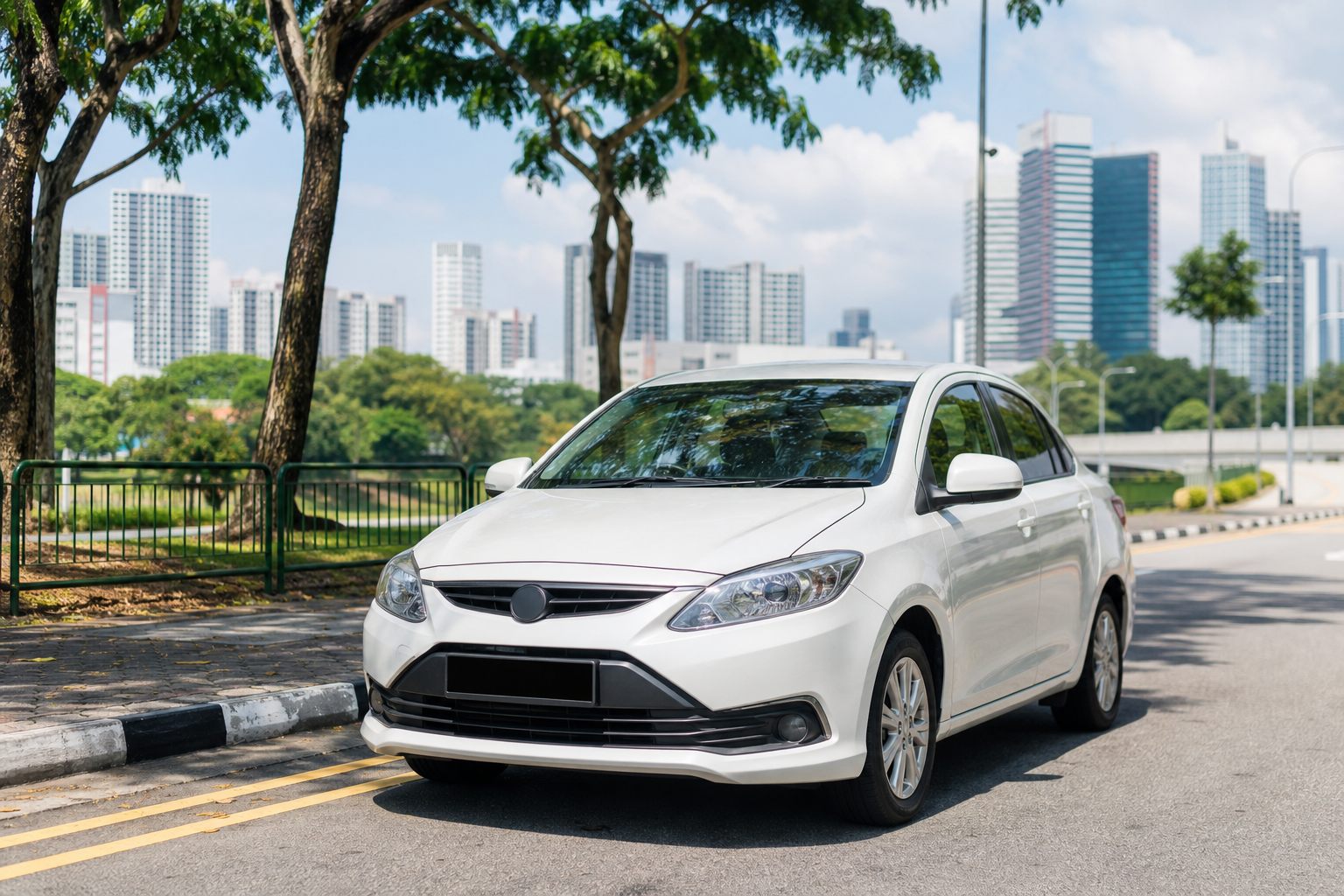 Singapore road tax calculator - car on a Singapore city street